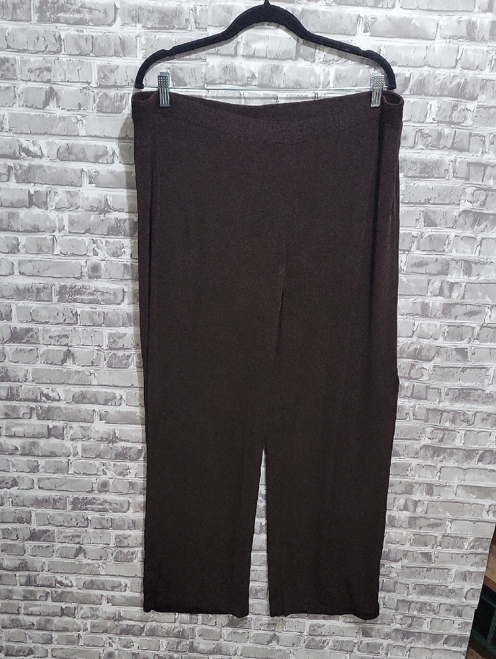 Chico's Sz 3 (XXL)  Travelers Collection Pull On Slinky Knit Pants, Chocolate